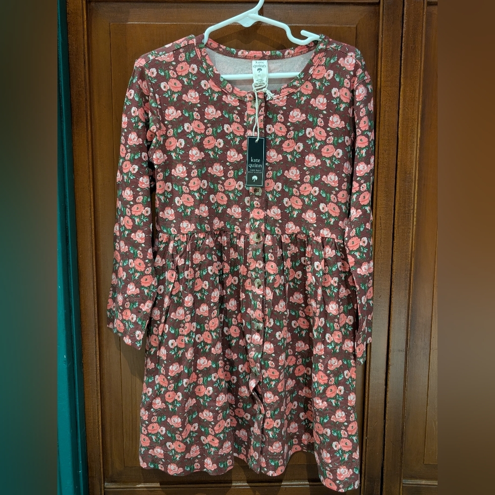 Kate Quinn Kids Dress - Brown and Pink Floral